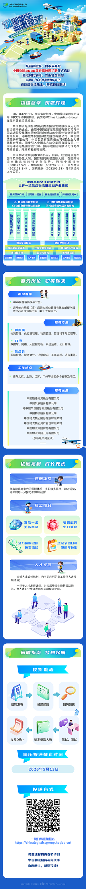 中国物流2026届春季校园招聘正式启动